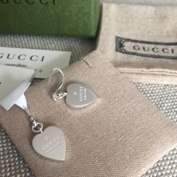 Gucci Sterling Silver Heart Earrings - Picture 10 of 10